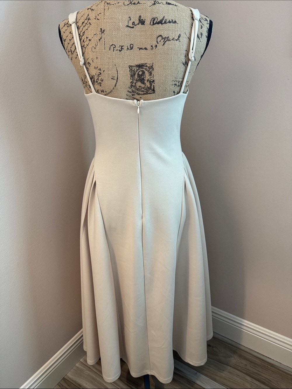 Peachy Beige Knit Bridesmaid or Summer Dress. - Picture 3 of 5